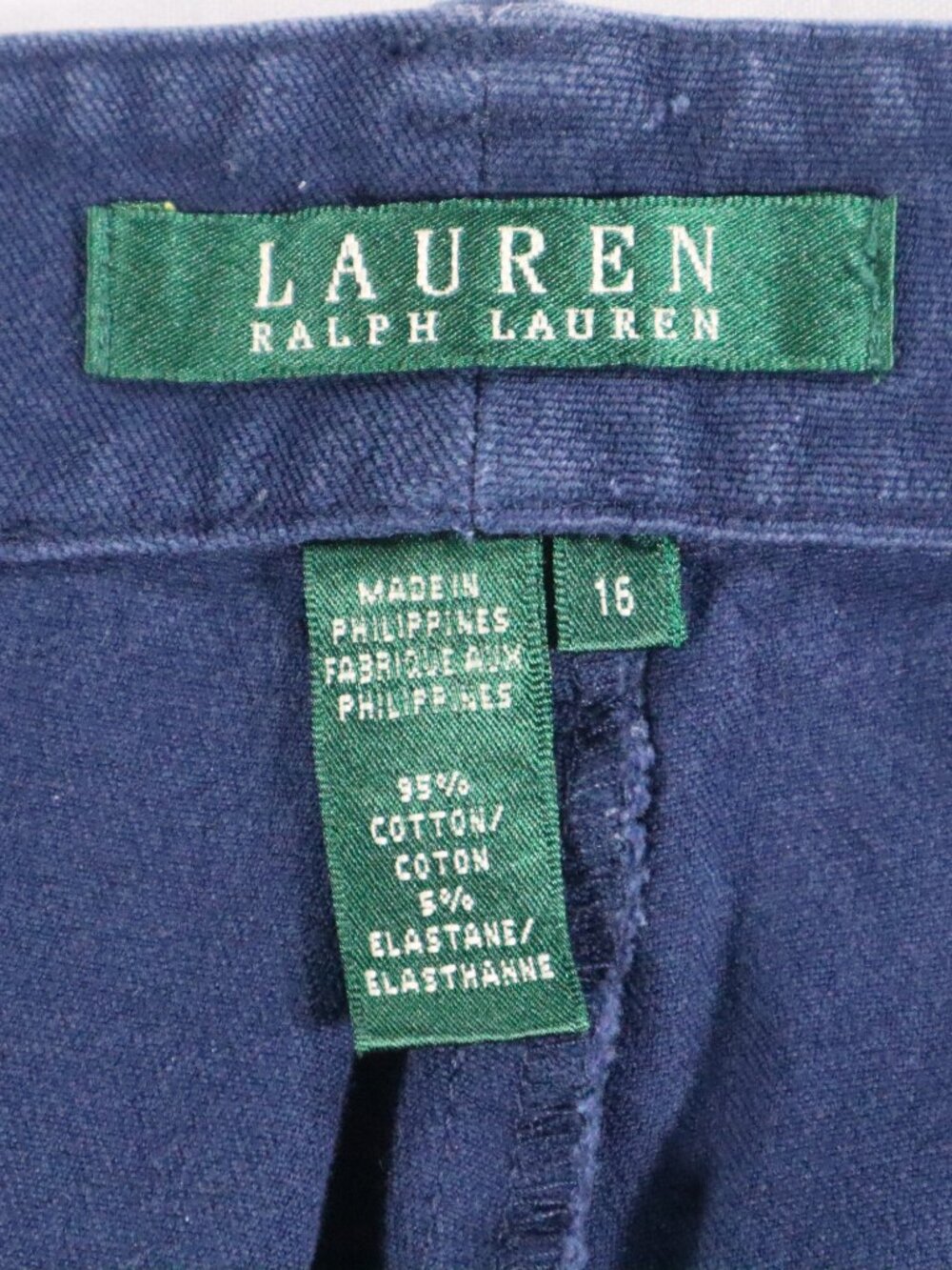 Lauren Ralph Lauren Women's Wide Leg Pants Size 16 Navy Linen Blend Trouser - Picture 7 of 8